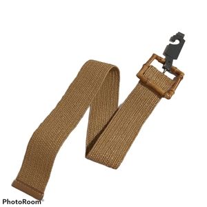 4th & Union Belt faux braided straw bamboo buckle